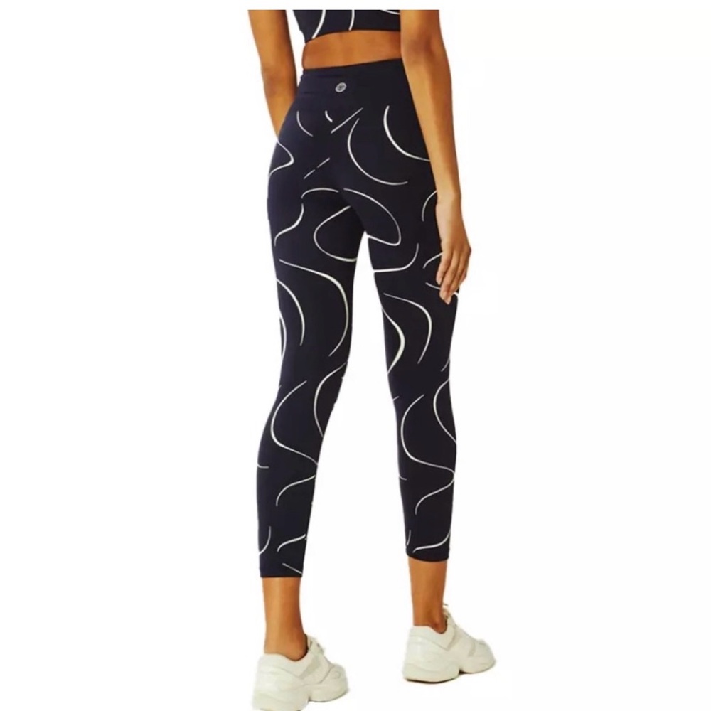 TORY SPORT Glow High-rise 7/8 Leggings In Tory Navy Glow- Size Medium
